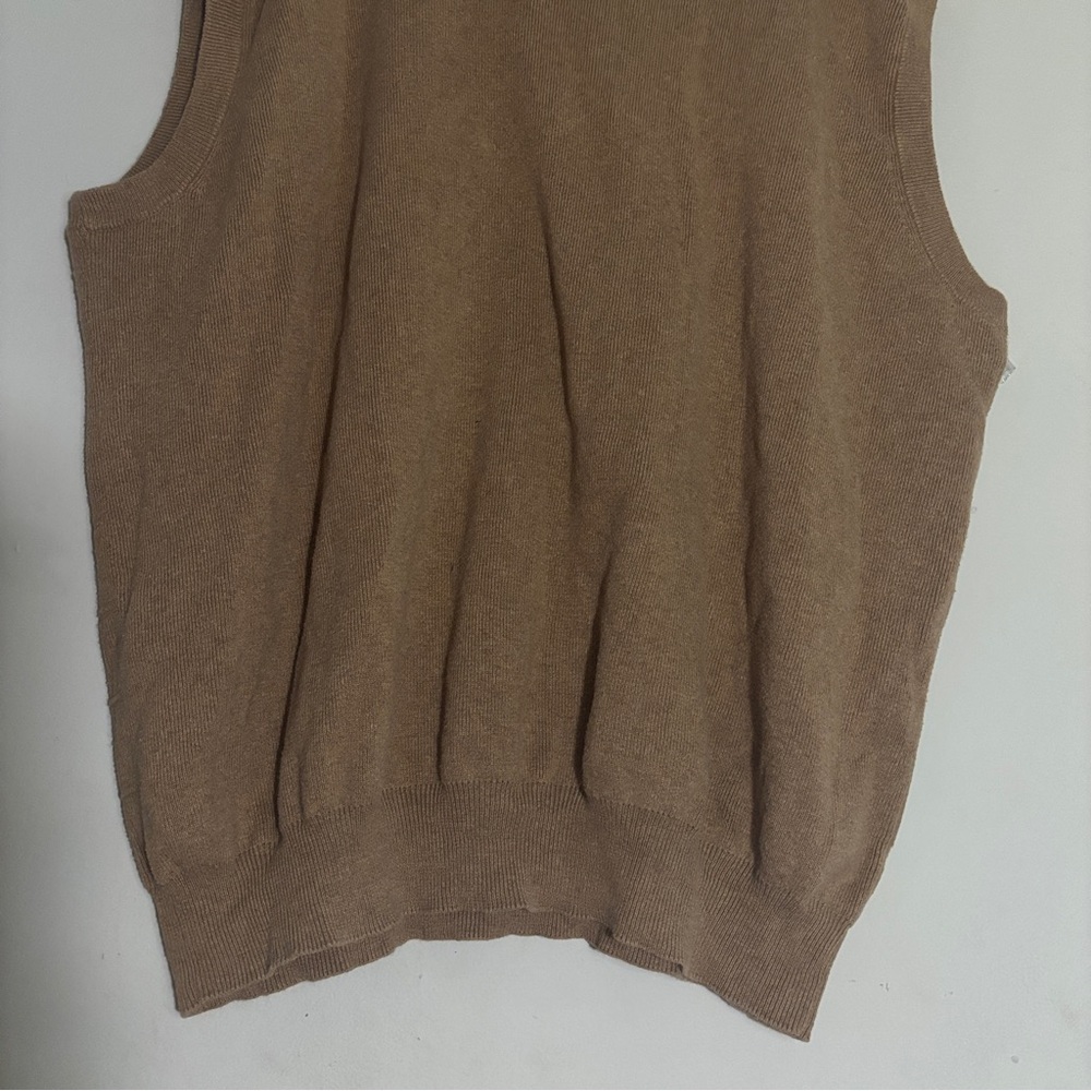 Saddlebred V-Neck Tan Sweater Vest 100%cotton - Picture 8 of 14